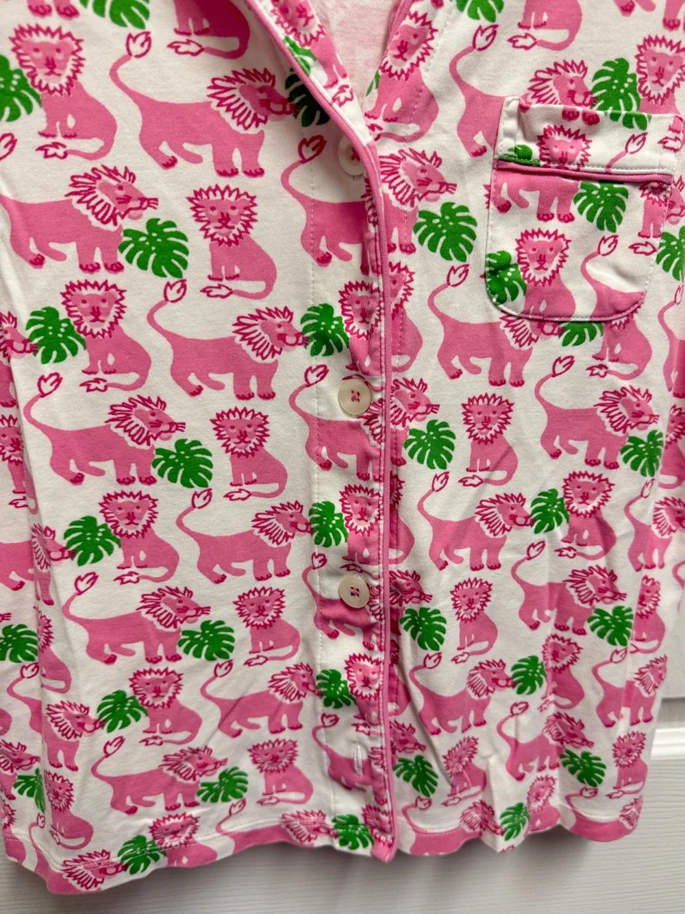Roller Rabbit Pink Lion Pajama Top - Picture 3 of 9
